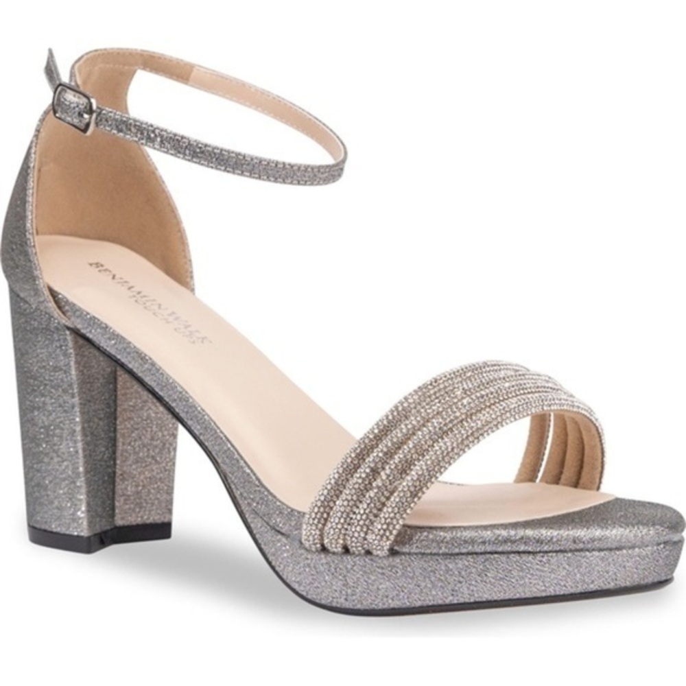 BENJAMIN WALK Touch Ups Womens Parker Heeled Sandals Buckle Sparkly Size 5 NWT